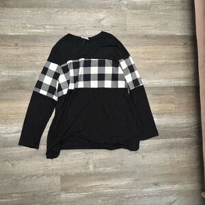 Celeste Black and White Checkered Top